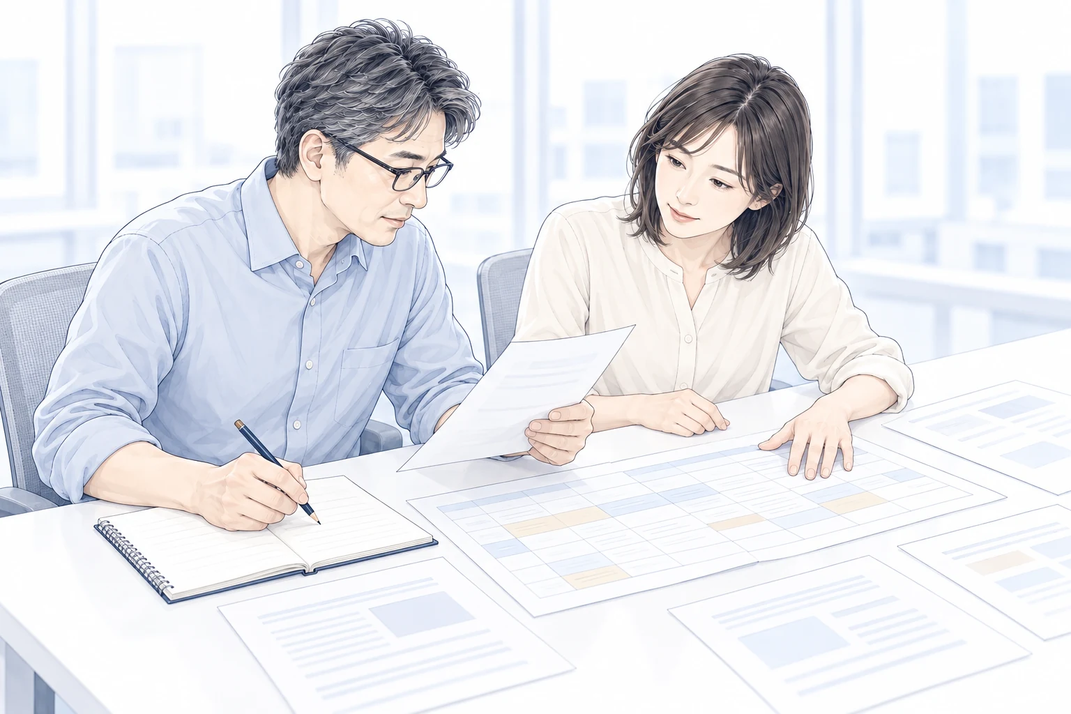 次の依頼を受け、返答の前に条件を確かめる場面。