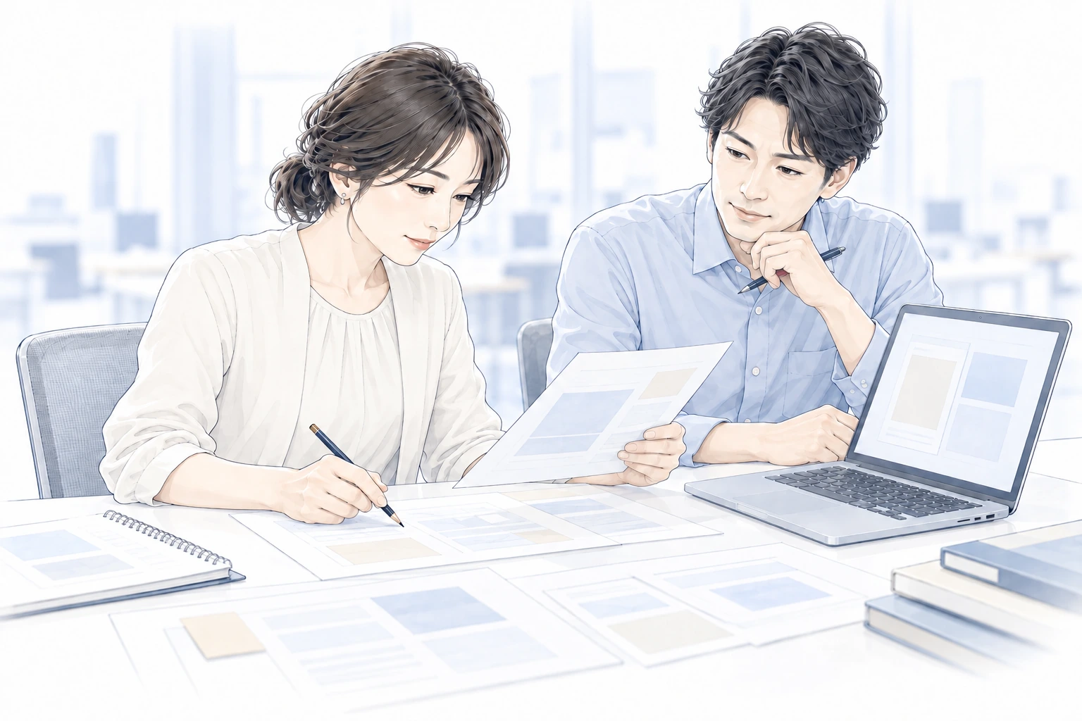 AIの提案と依頼の資料を比べ、相手に必要な内容を確かめる