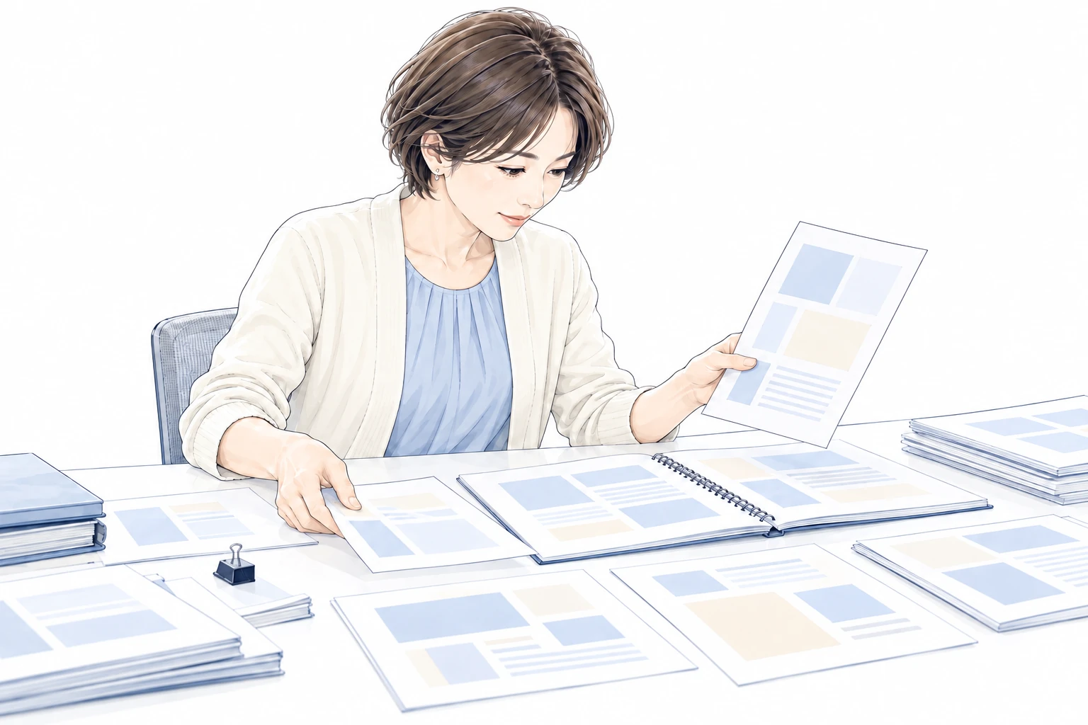 確かめたいことに合わせて、説明資料の試作を整える
